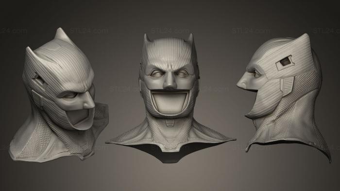 Бюсты монстры и герои (Модель Бэтмена, BUSTH_0342) 3D модель для ЧПУ станка